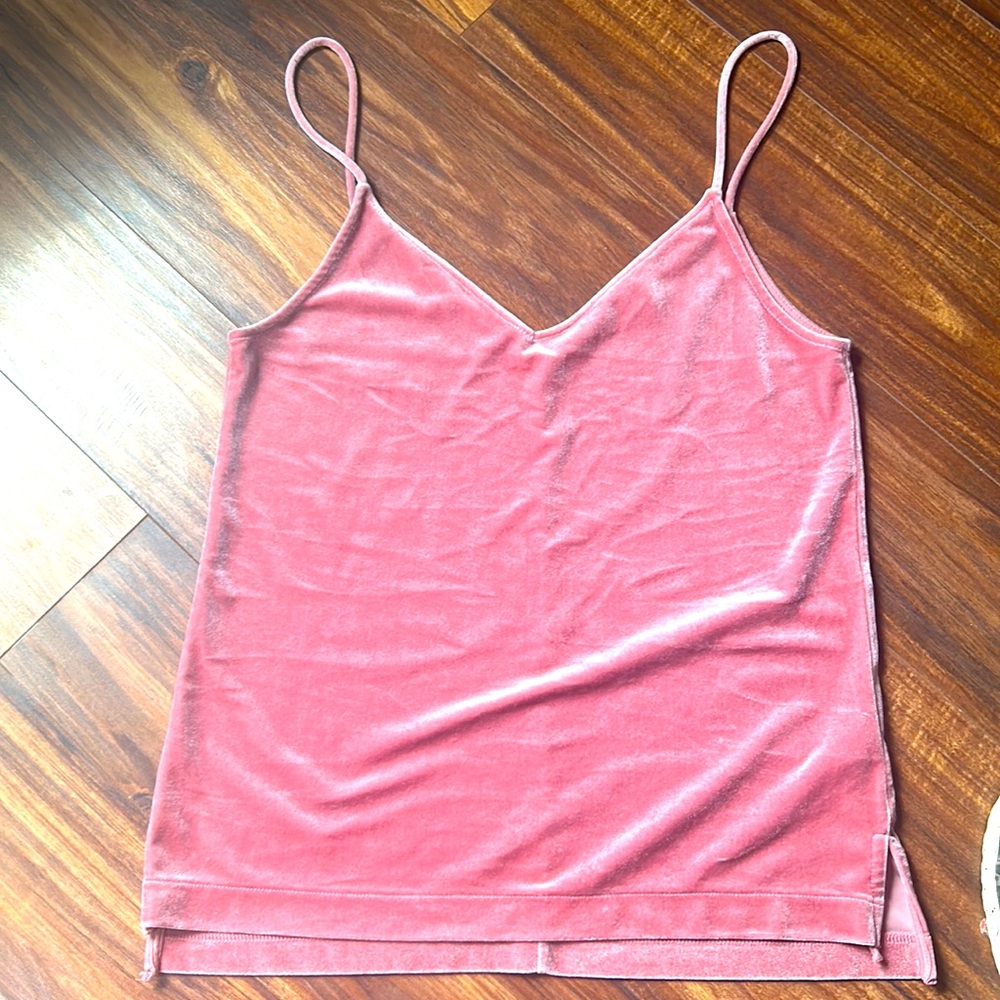 Rag and Bone Blush Pink Cami Velour Tank Top, size x small